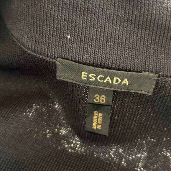 Escada Stile Knit Zip Up sweater Cardigan Black Size 36 / US6 - Picture 6 of 8